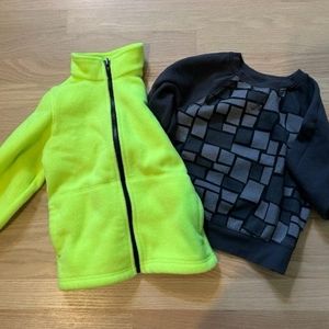 Boys sweatshirts Size 5T and Childrens  Place zippered fleece Bright neon yellow